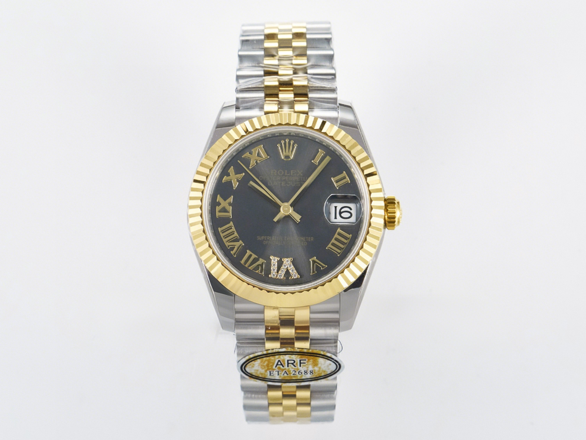 Rolex DateJust 31 278273 ARF 1:1 Best Edition 904L Steel Gray Roman Diamonds Dial on SS/YG Jubilee Bracelet ETA 2688-fasswatch