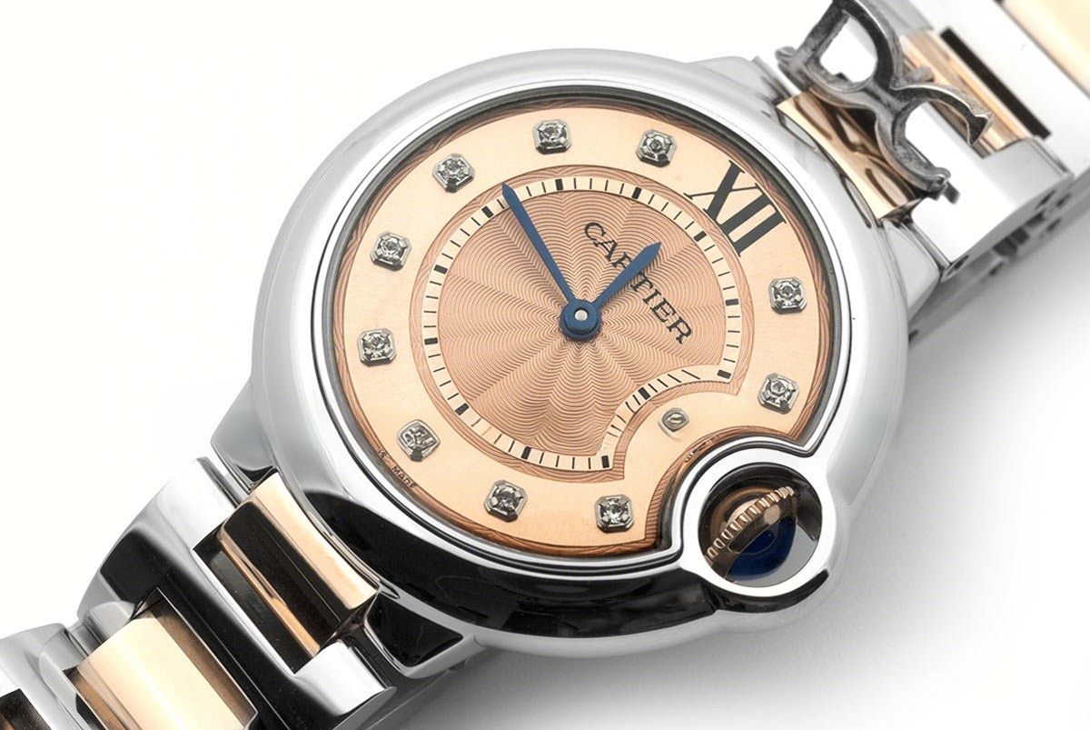 Ballon Bleu de Cartier 33mm Rose Gold Dial in Steel and Gold-fasswatch
