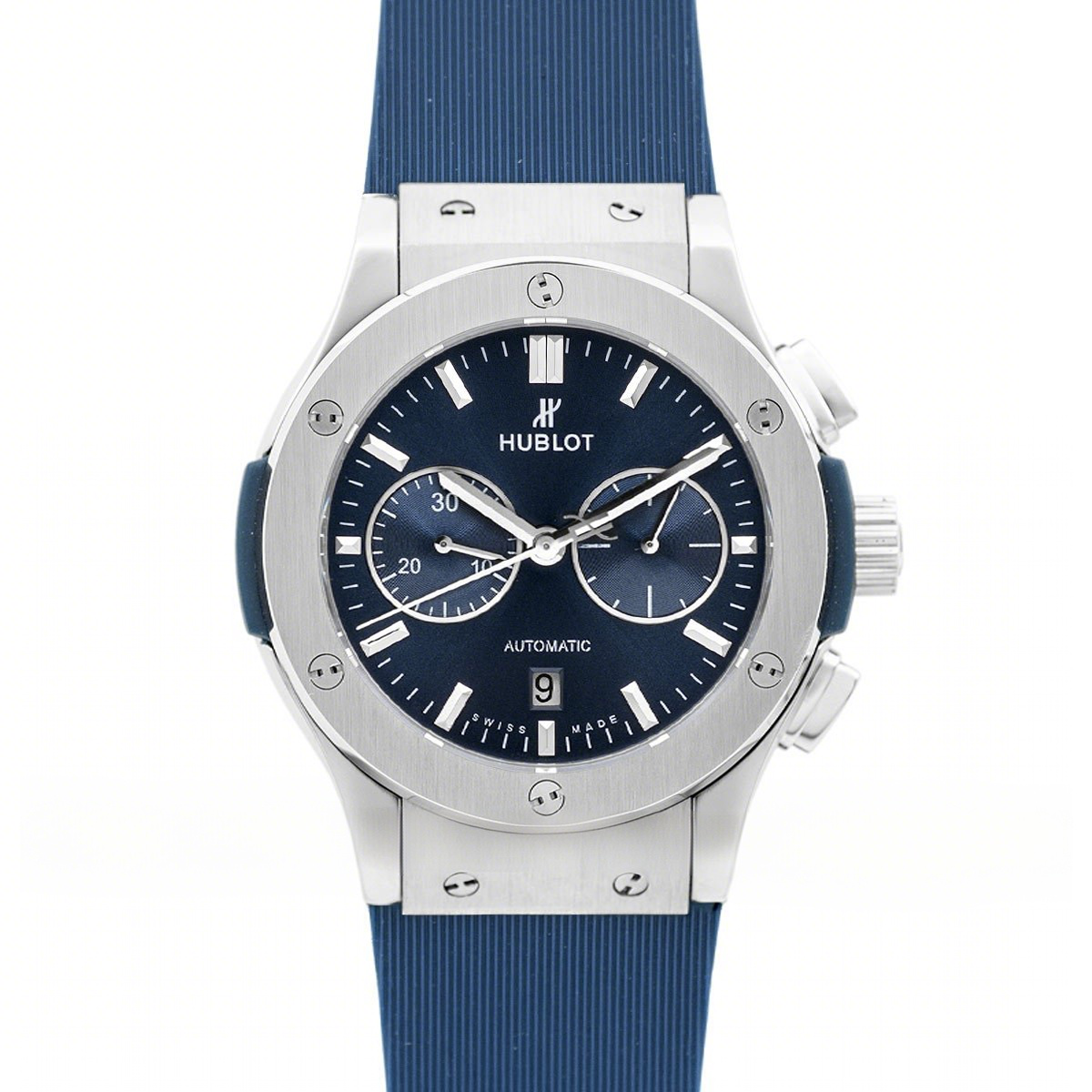 Hublot Classic Fusion Chronograph Blue Dial in Steel-fasswatch