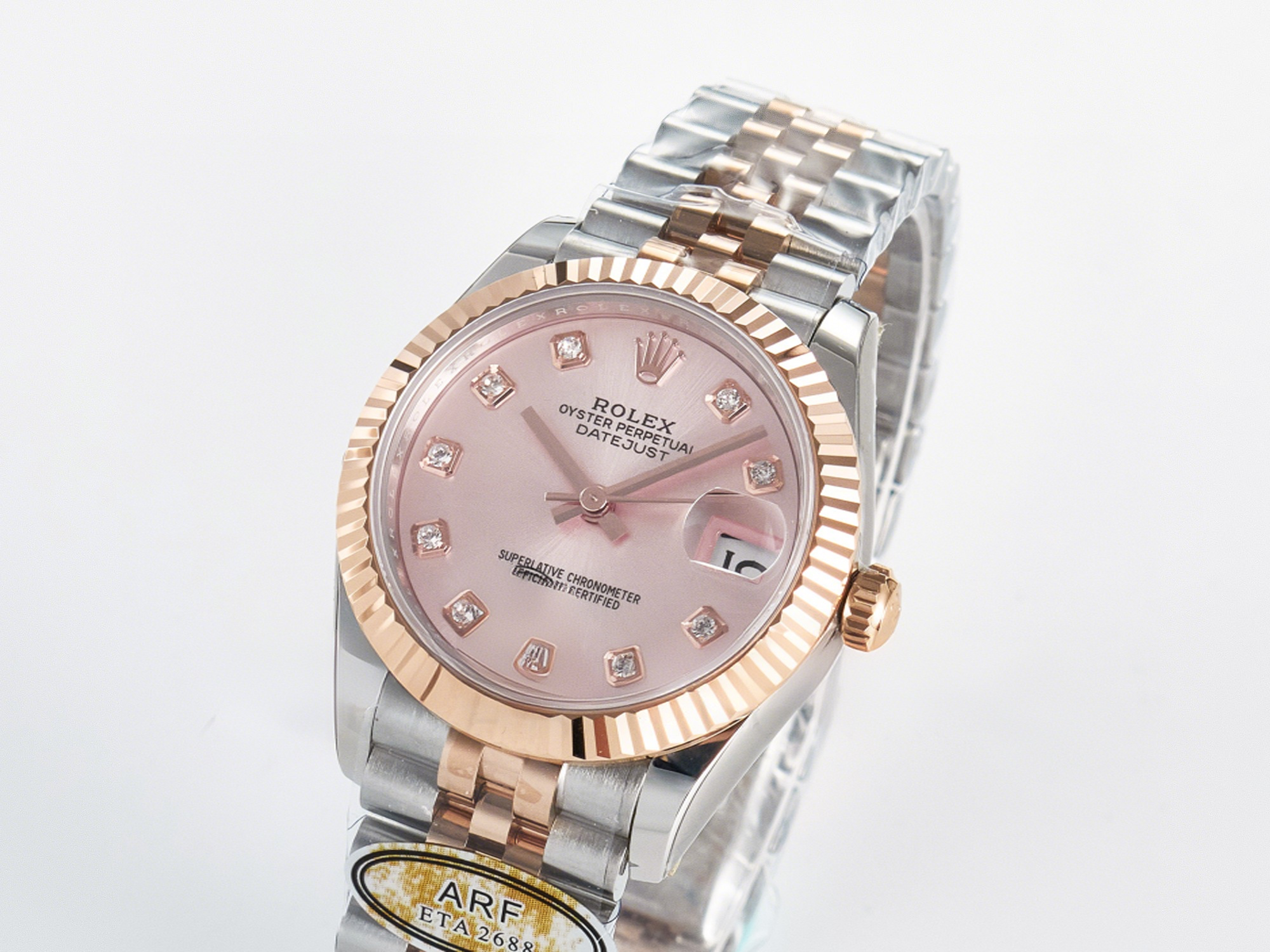 Rolex DateJust 31 278271 ARF 1:1 Best Edition 904L Steel RG Diamonds Dial on SS/RG Jubilee Bracelet ETA 2688-fasswatch