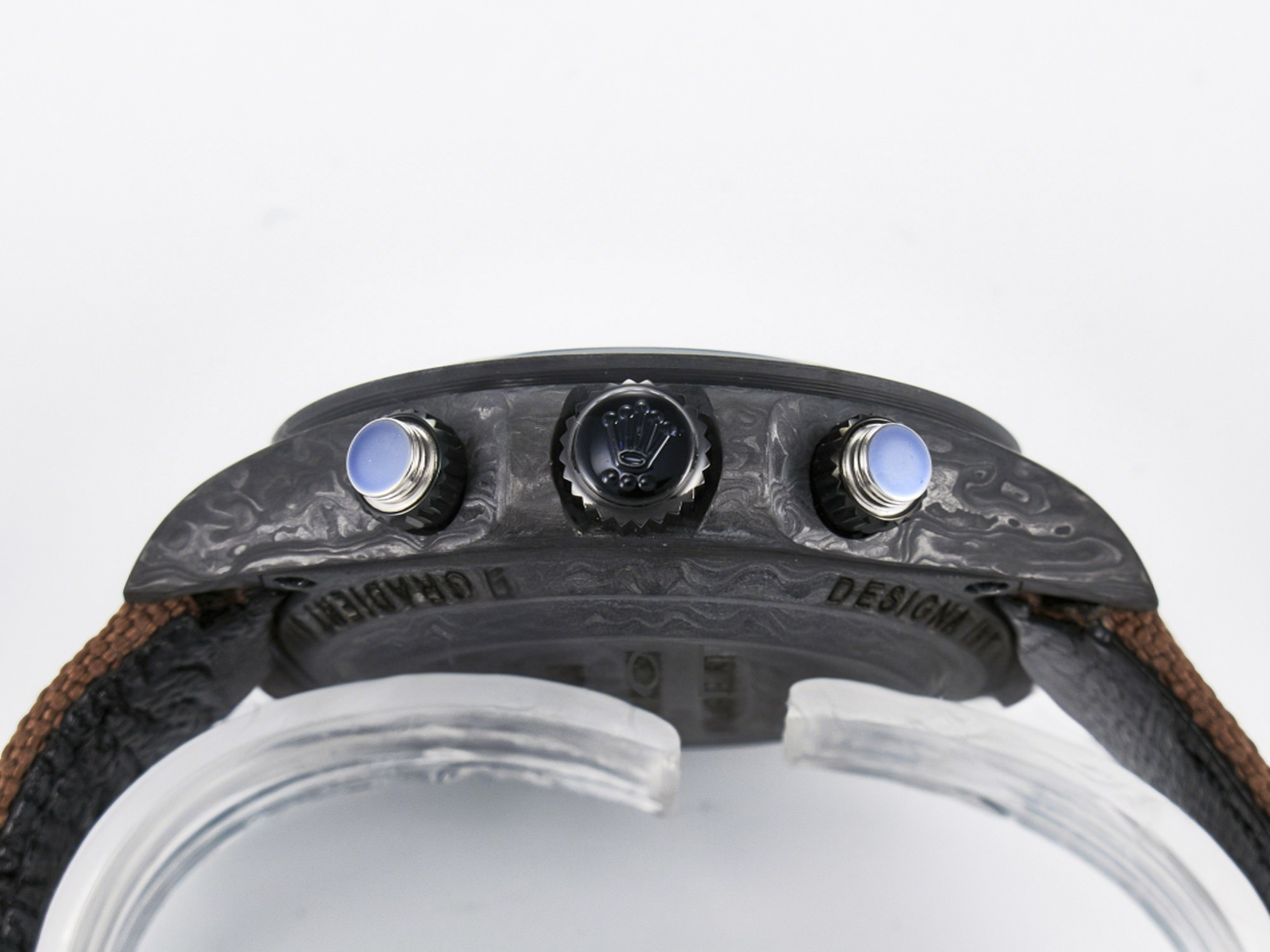 Rolex Daytona DIW Carbon/SS Case and Bezel DIWF Edition Brown Dial on Brown Nylon Strap A7750-fasswatch