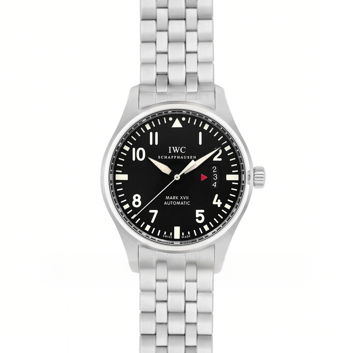 IWC Mark XVII Black Dial on Steel Bracelet IW326504-fasswatch