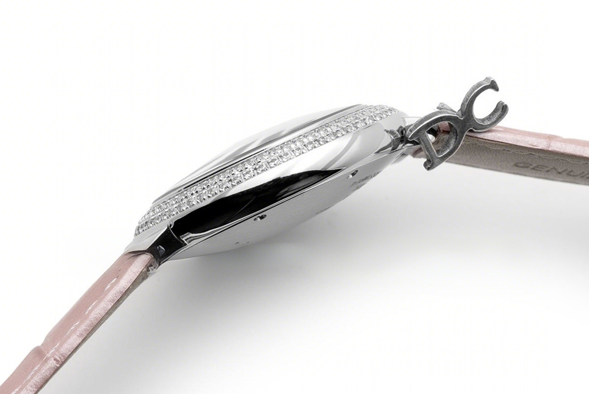 Cartier Ballon Bleu De Cartier 36mm Silver Dial in Steel on Pink Leather Strap-fasswatch