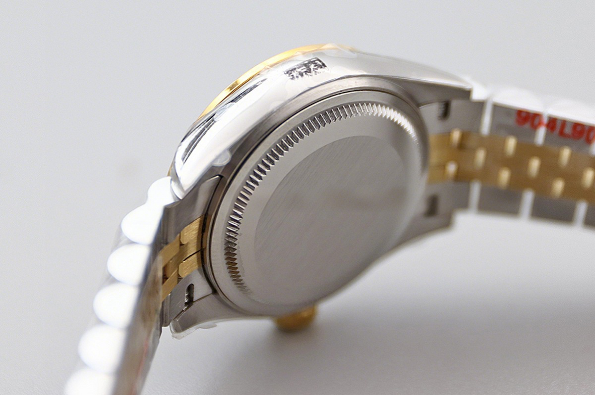 Rolex Ladies Datejust 279383RBR Green Dial with Diamond Bezel in Yellow Gold/Steel-fasswatch