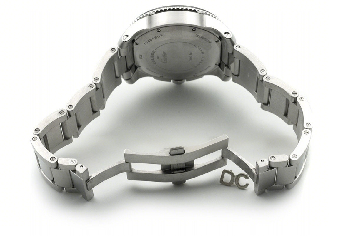 Calibre de Cartier Diver Black Dial in Steel Bracelet-fasswatch