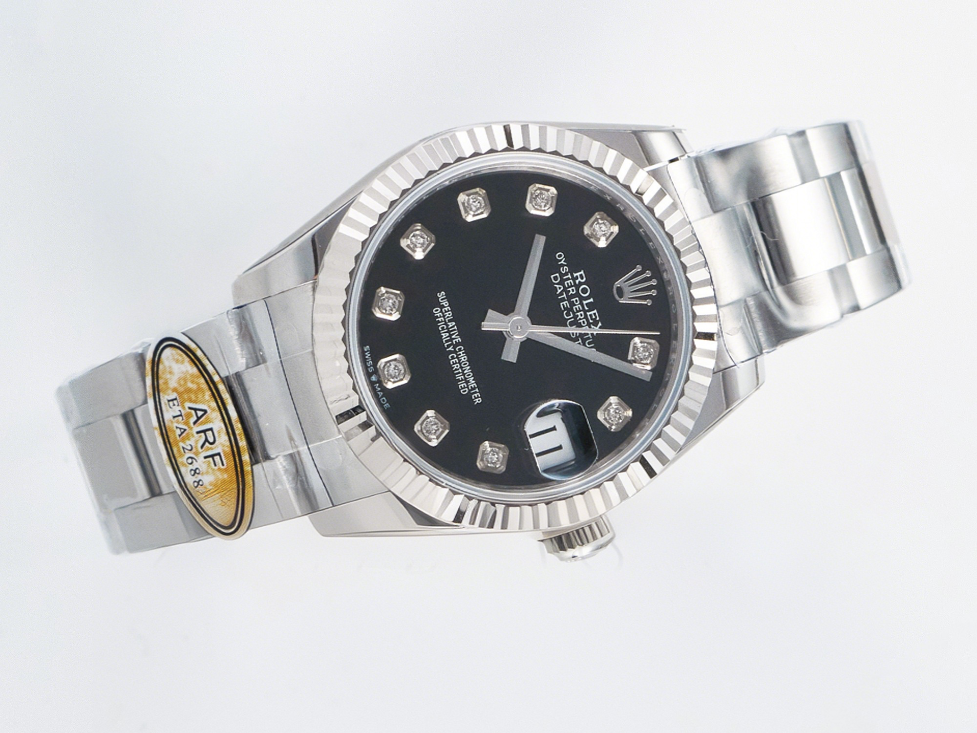 Rolex DateJust 31 278274 ARF 1:1 Best Edition 904L Steel Black Diamonds Dial on SS Oyster Bracelet ETA 2688-fasswatch