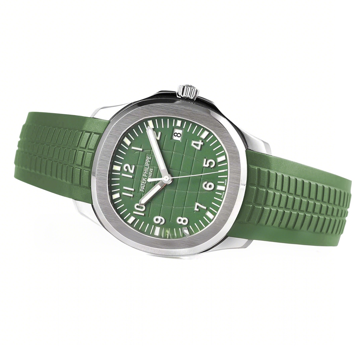 Patek Philippe Aquanaut 5168G-010 Green Dial in White Gold-fasswatch