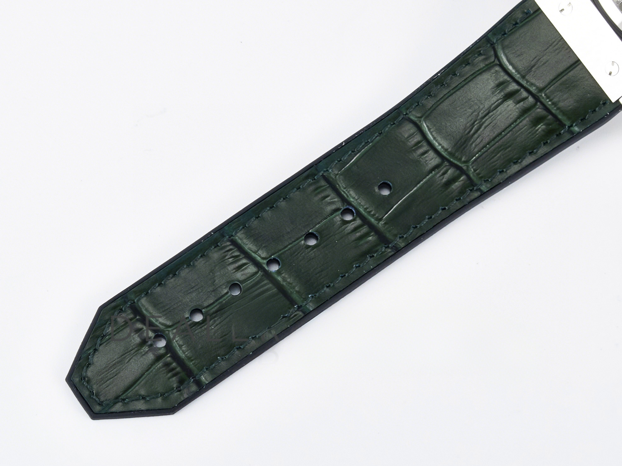 Hublot Classic Fusion Bang 42mm HBF 1:1 Best Edition Green Dial Diamonds Bezel on Green Leather Strap A2892-fasswatch