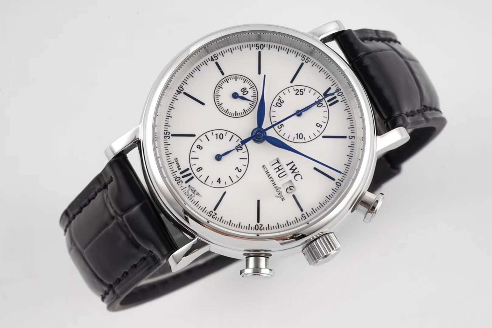 IWC Portofino Chronograph IW391024 Edition “150 Years” White Dial in Steel-fasswatch
