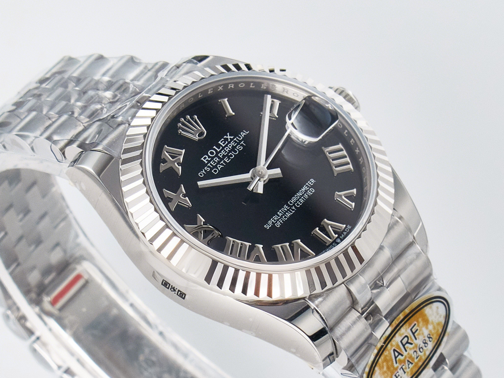 Rolex DateJust 31 278274 ARF 1:1 Best Edition 904L Steel Black Roman Dial on SS Jubilee Bracelet ETA 2688-fasswatch