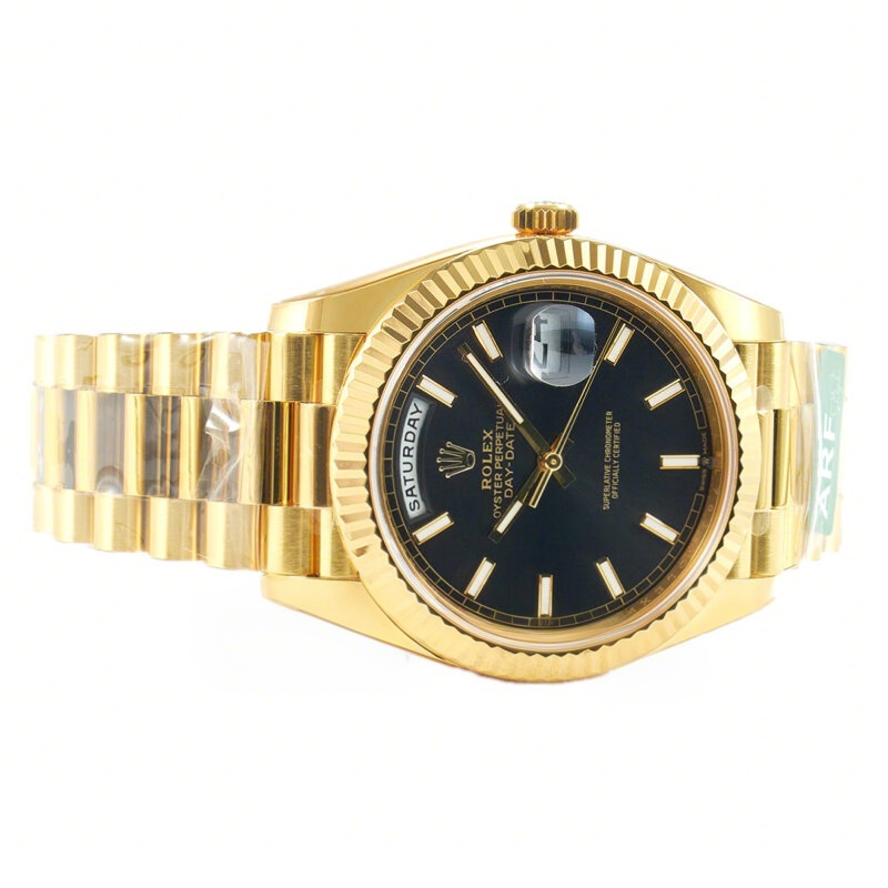Rolex Daydate 40 228238 Bright Black Dial with Stick Marker in Yellow Gold (Gain Weight)-fasswatch