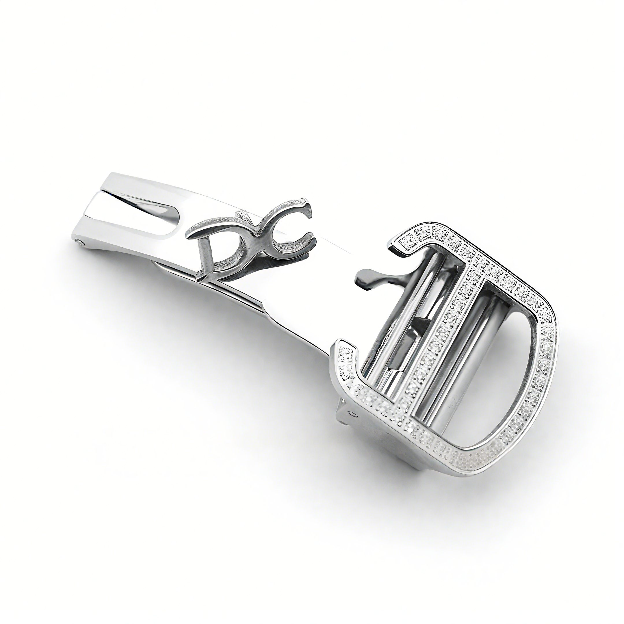 Cle de Cartier Tourbillon with Diamond Bezel in White Gold 35mm on Pink Leather Strap-fasswatch