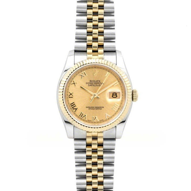 Rolex Datejust II 116333 Yellow Gold Dial in Gold/Steel with Roman Markers-fasswatch