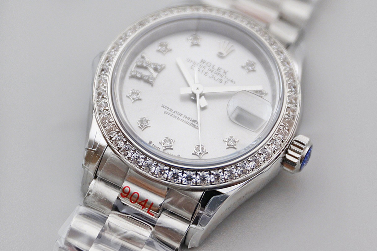 Rolex Datejust 28 279384RBR Silver Dial Diamond Markers in Steel-fasswatch