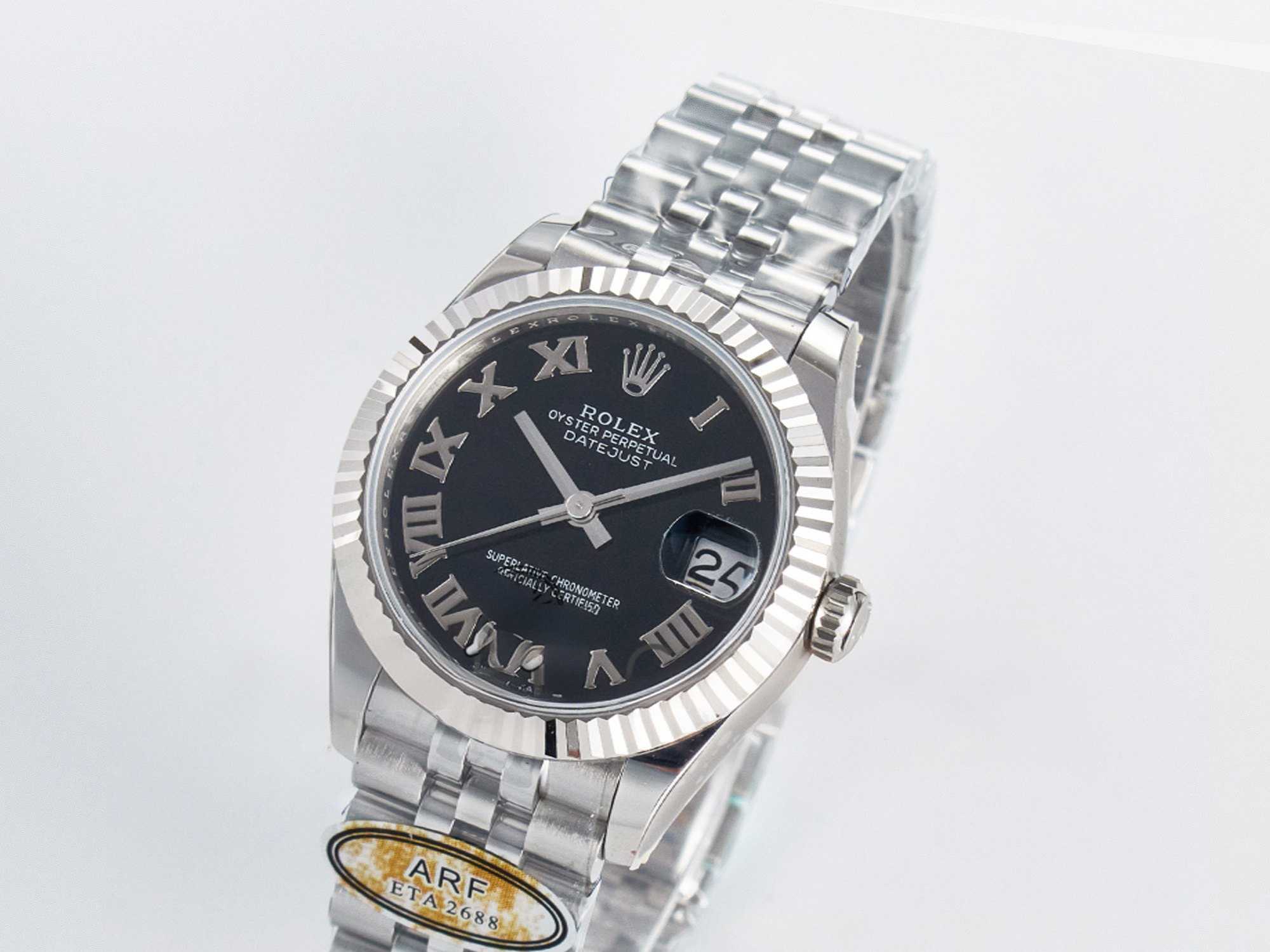 Rolex DateJust 31 278274 ARF 1:1 Best Edition 904L Steel Black Roman Dial on SS Jubilee Bracelet ETA 2688-fasswatch