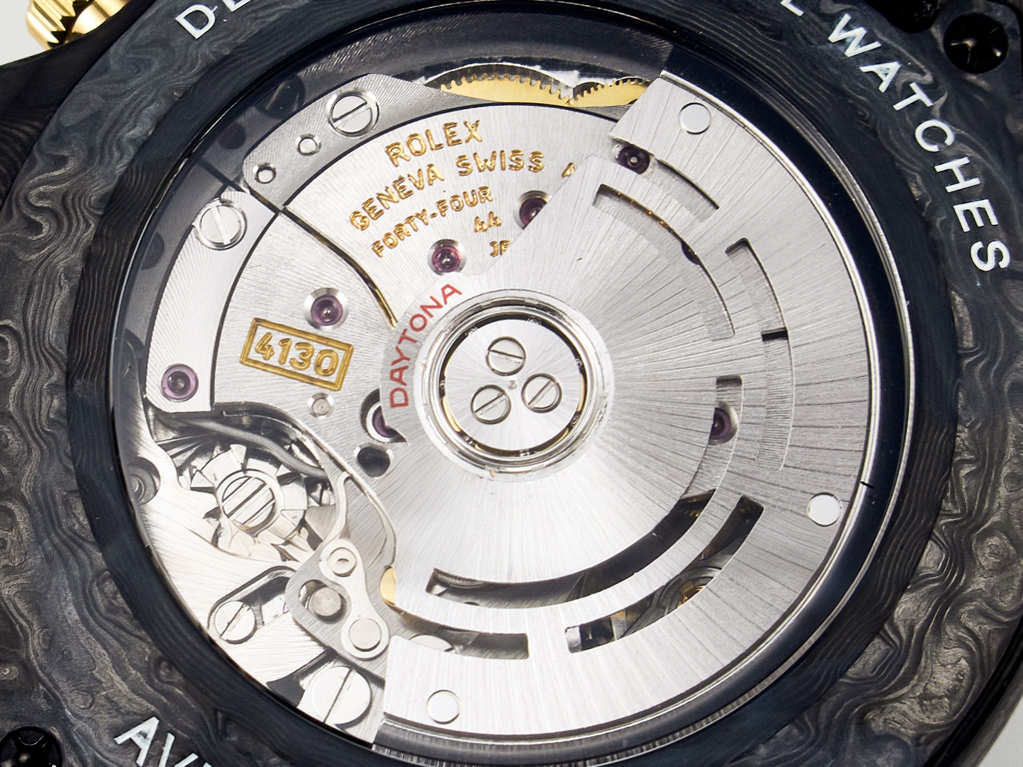 Rolex Daytona DIW “AVIA BLACK” Carbon DIWF 1:1 Best Edition Black/Red Dial on Black/Yellow Nylon Strap SH4130-fasswatch