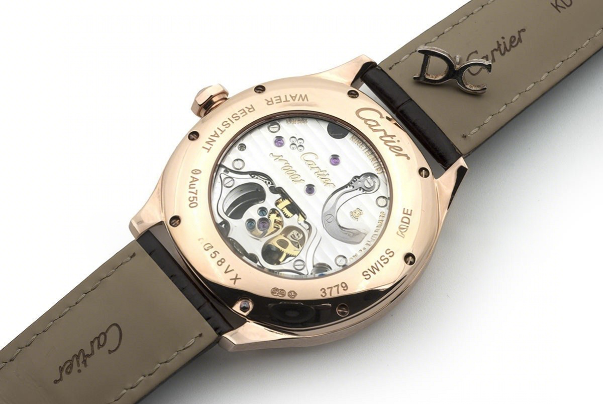 Cartier Drive de Cartier Tourbillon Grey Dial in Rose Gold on Black Leather Strap-fasswatch