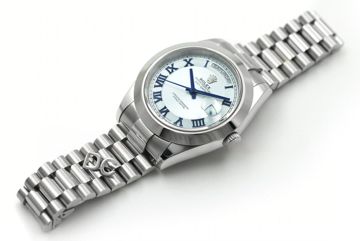 Rolex Day-Date II 218206 President Platinum Ice Blue Dial-fasswatch
