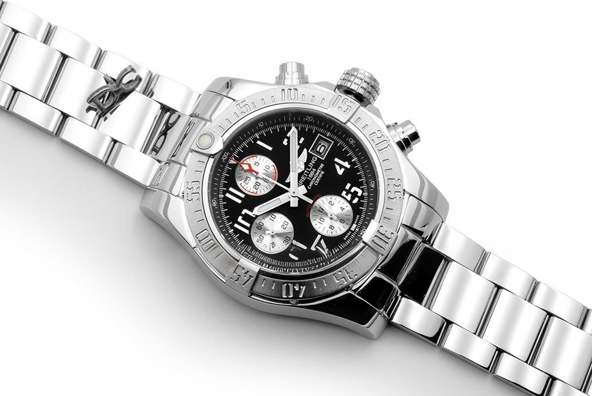 Breitling Colt Chronograph 44mm Black Dial in Steel on Steel Bracelet-fasswatch