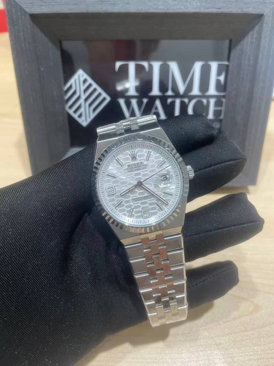 (New in 2025) Rolex M127334-0001 Land-Dweller white/blue/light blue/light white/white rose-fasswatch