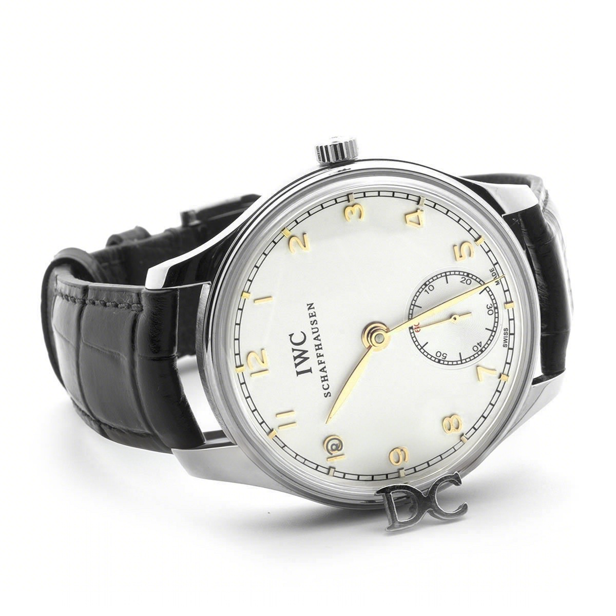 IWC Portuguese Hand Wound Eight Days IW545408 White Dial in Steel-fasswatch