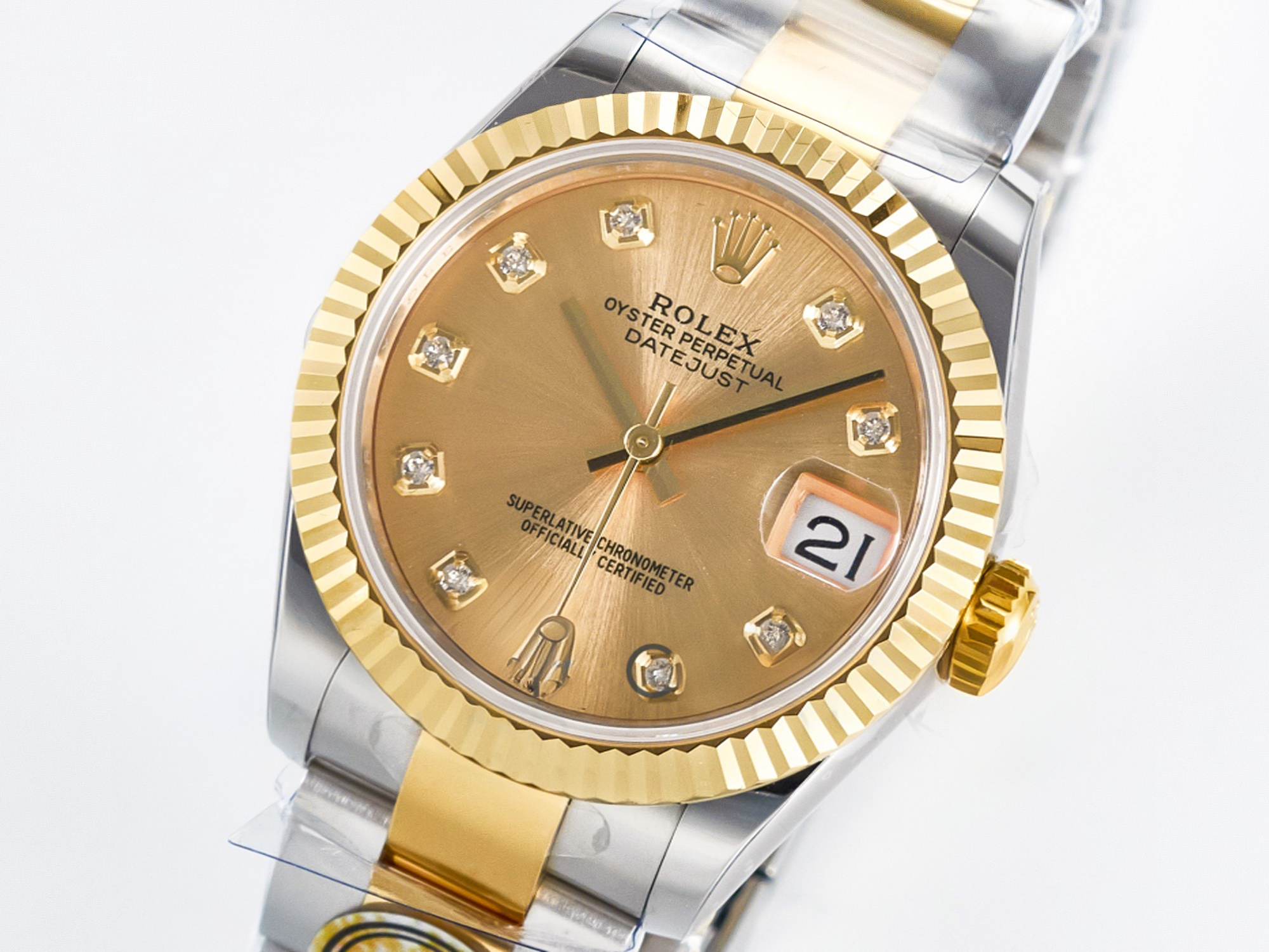 Rolex DateJust 31 278273 ARF 1:1 Best Edition 904L Steel YG Diamonds Dial on SS/YG Oyster Bracelet ETA 2688-fasswatch