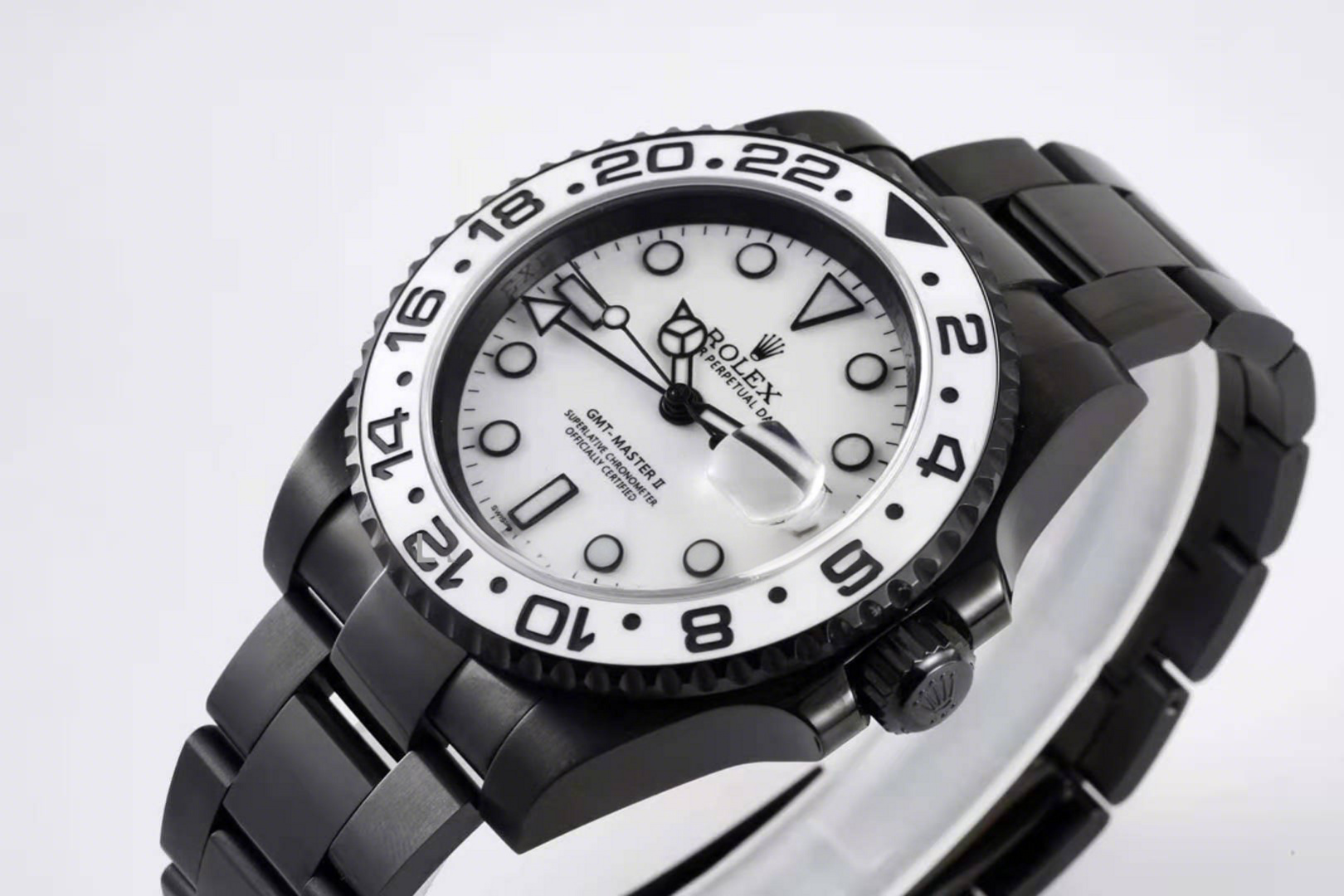 Rolex GMT Master II 116710 “Oreo” White Dial in PVD-fasswatch