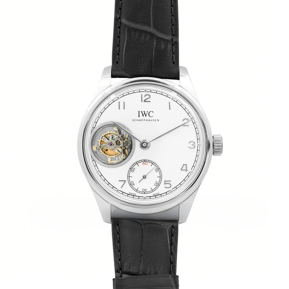IWC Portuguese Tourbillon Hand Wound IW5463 Silver Dial in White Gold-fasswatch