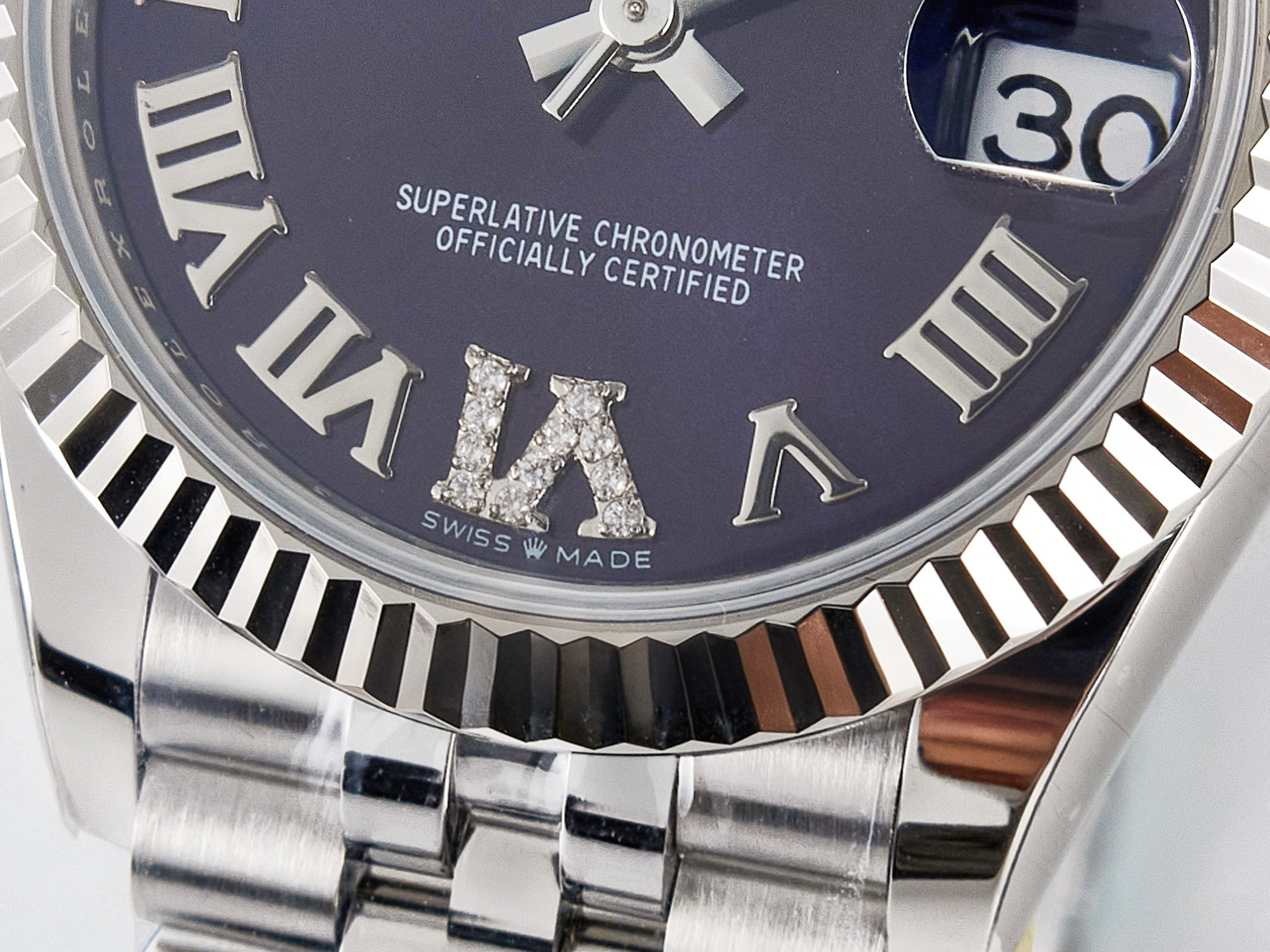 Rolex DateJust 31 278274 ARF 1:1 Best Edition 904L Steel Purple Roman Dial on SS Jubilee Bracelet ETA 2688-fasswatch