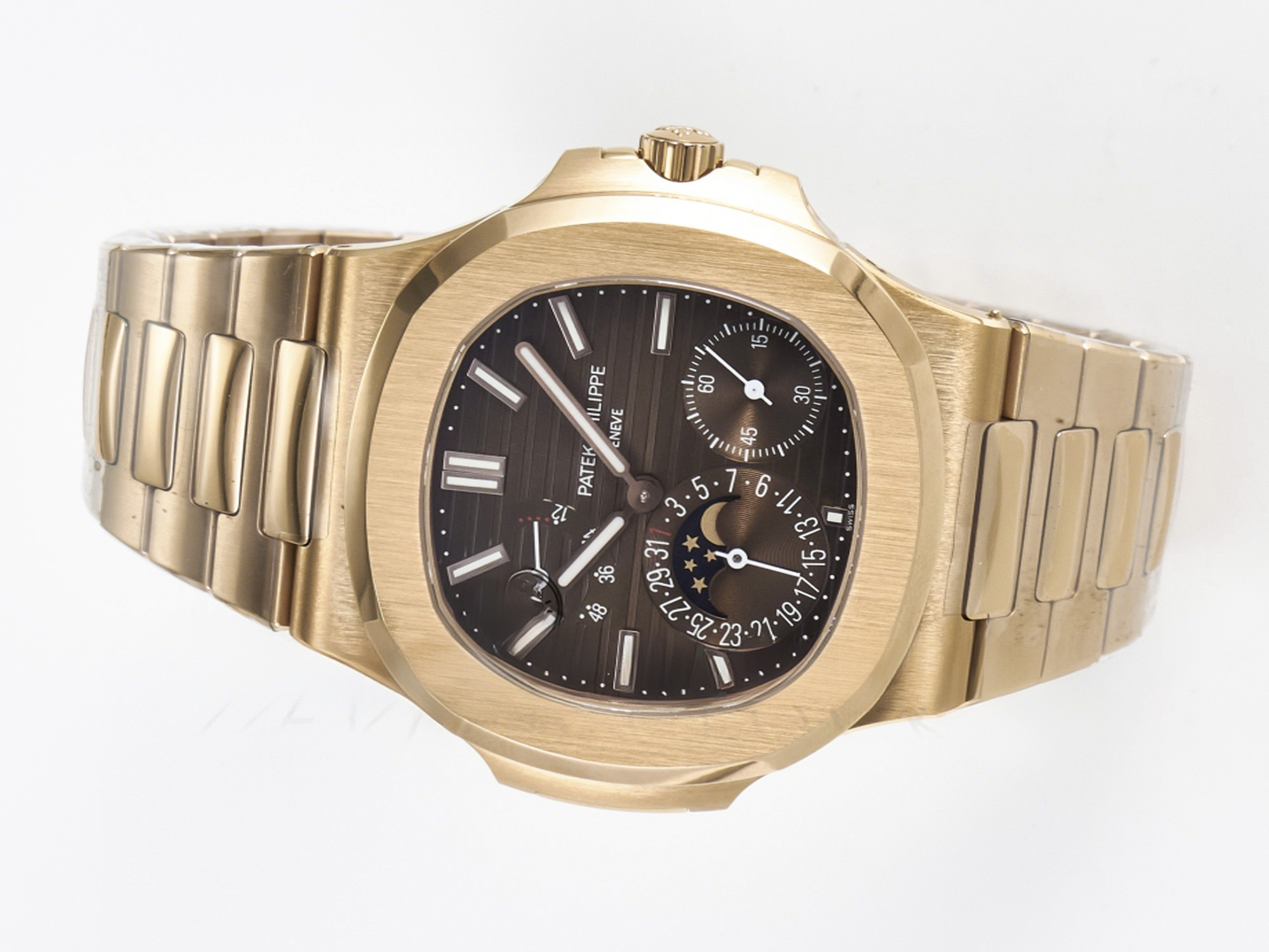 Patek Philippe Nautilus 5712 RG PPF 1:1 Best Edition Brown Dial on RG Bracelet PPF240 Super Clone V4+-fasswatch