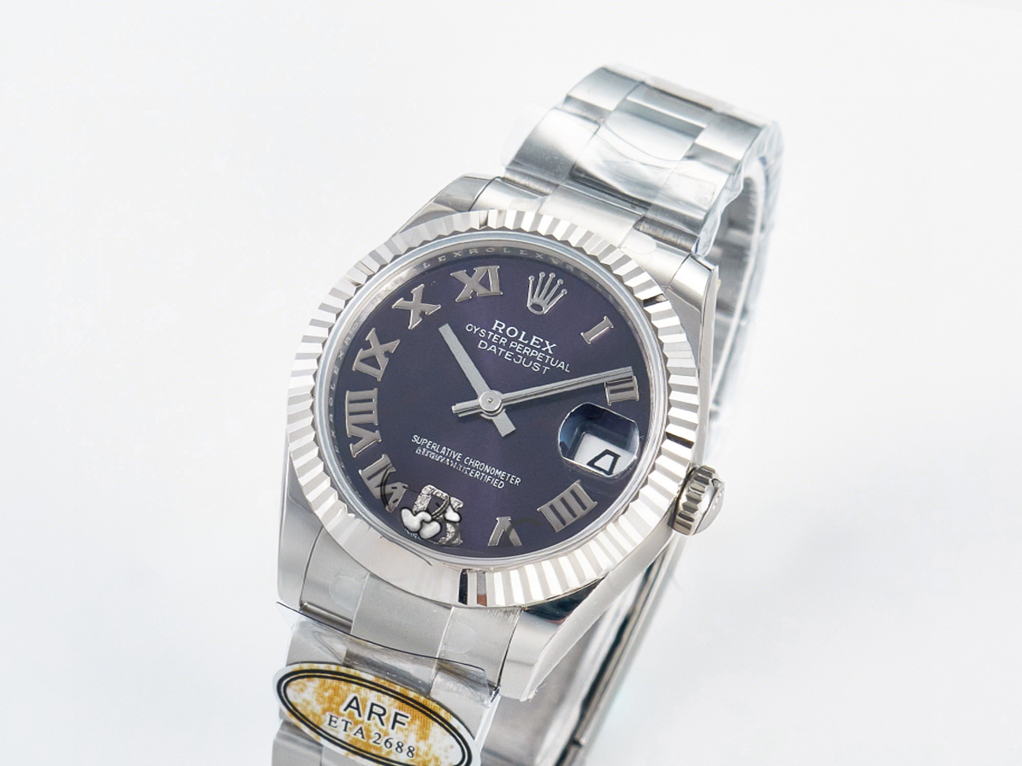 Rolex DateJust 31 278274 ARF 1:1 Best Edition 904L Steel Purple Roman Dial on SS Oyster Bracelet ETA 2688-fasswatch