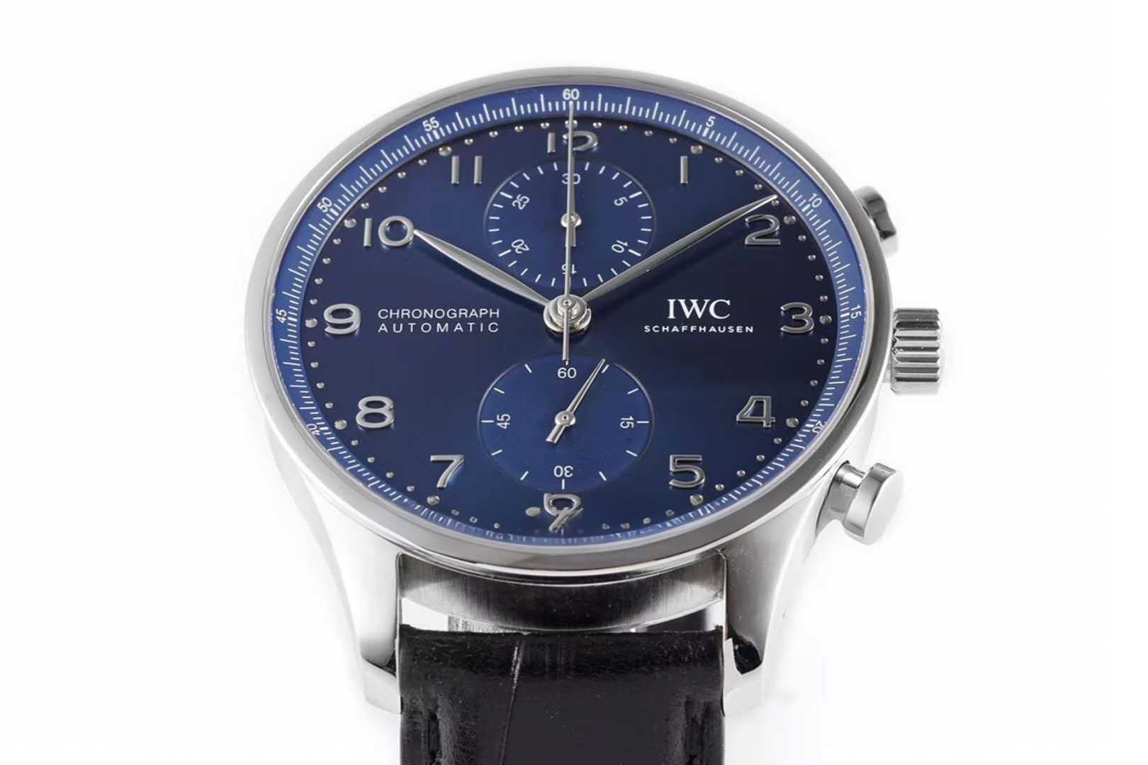 IWC Portugieser Chronograph IW371606 Blue Dial in Steel-fasswatch