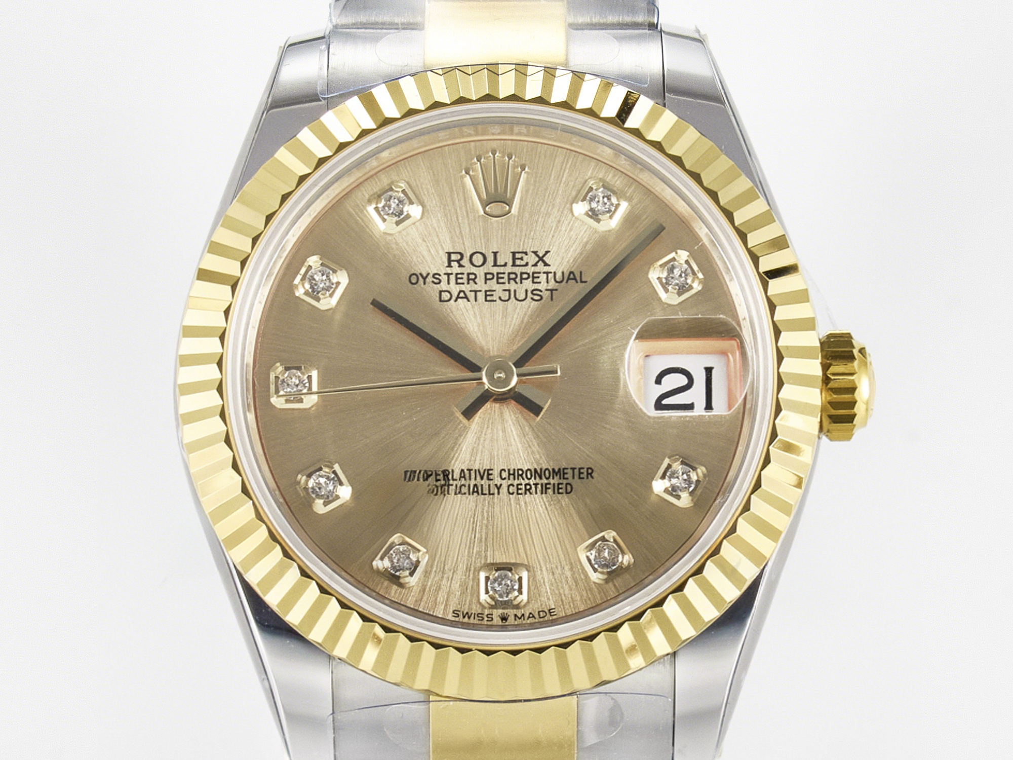 Rolex DateJust 31 278273 ARF 1:1 Best Edition 904L Steel YG Diamonds Dial on SS/YG Oyster Bracelet ETA 2688-fasswatch