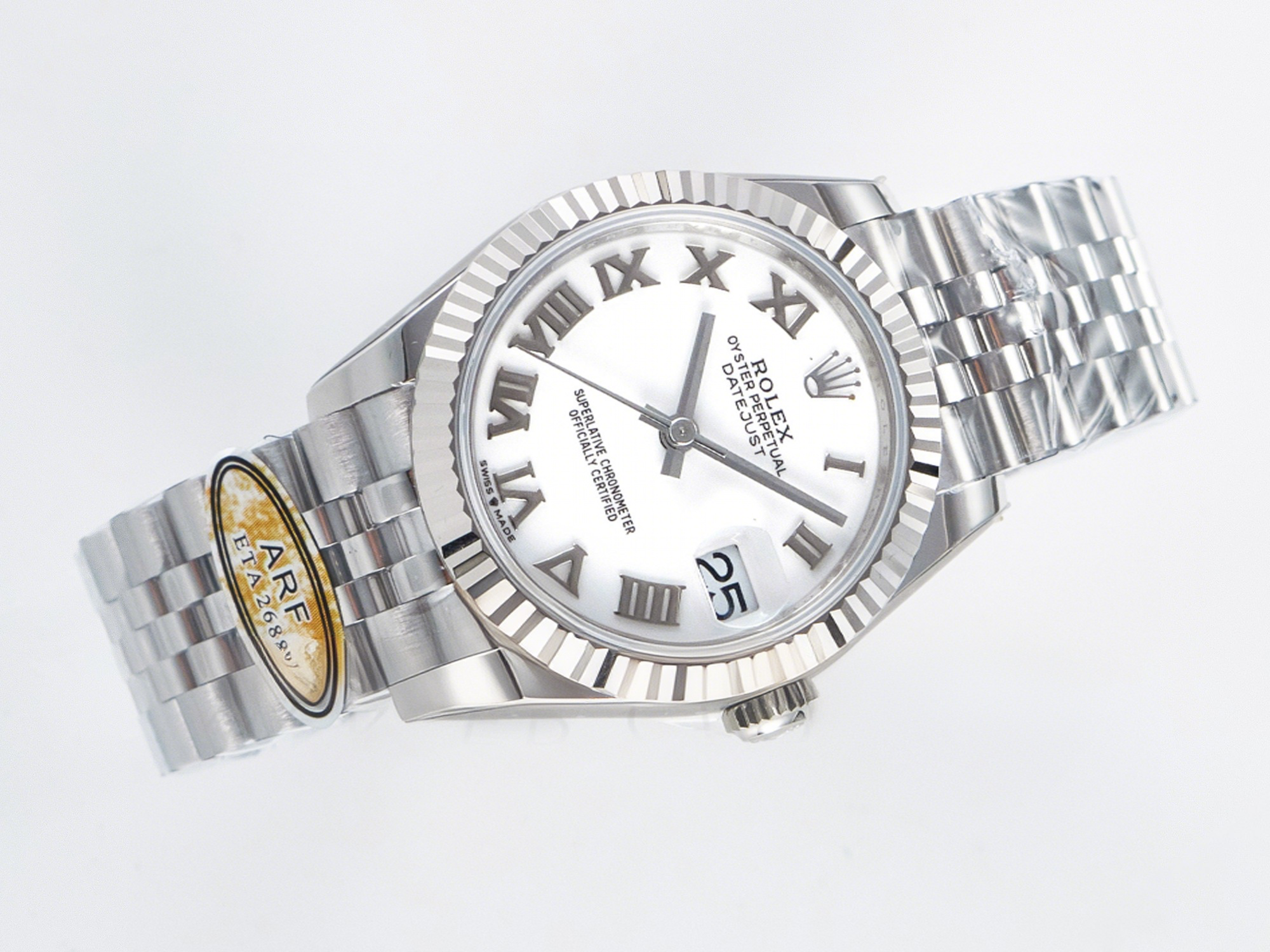 Rolex DateJust 31 278274 ARF 1:1 Best Edition 904L Steel White Roman Dial on SS Jubilee Bracelet ETA 2688-fasswatch