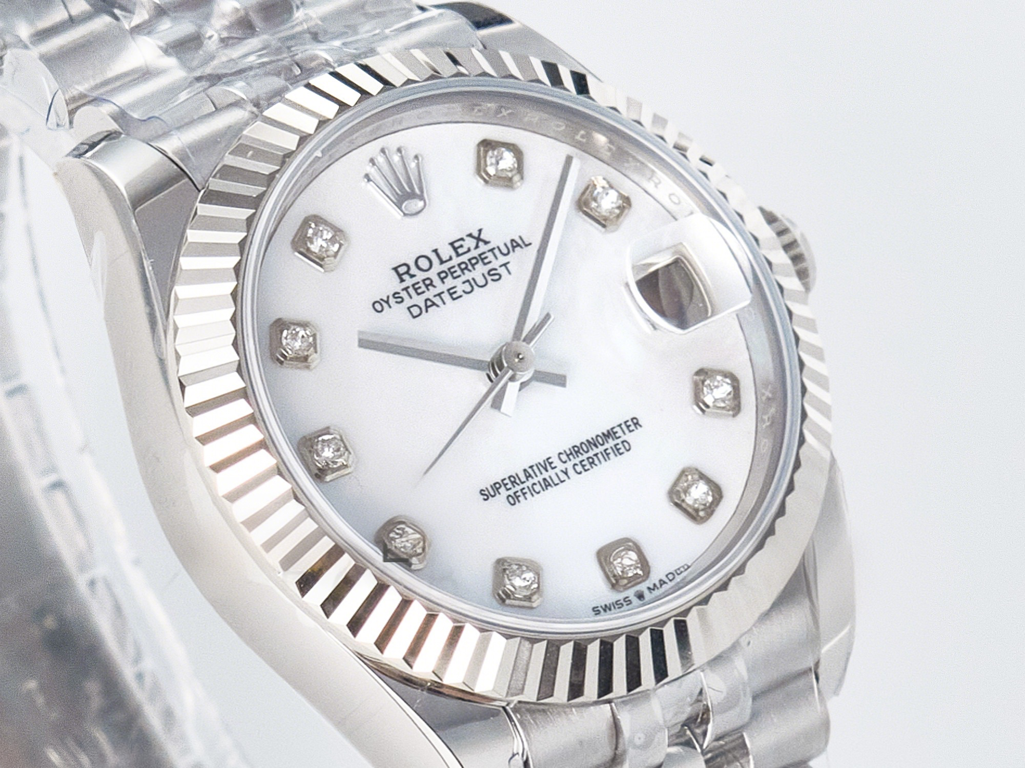 Rolex DateJust 31 278274 ARF 1:1 Best Edition 904L Steel White MOP Diamonds Dial on SS Jubilee Bracelet ETA 2688-fasswatch