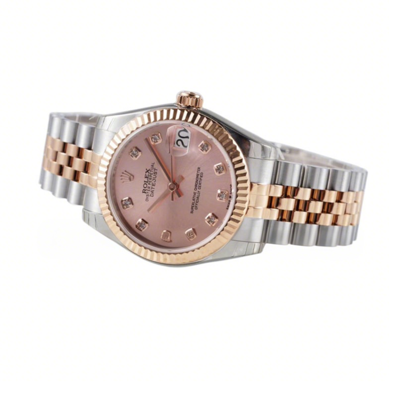 Rolex Datejust 31 278271 Rose Dial Diamond Markers in Everose Gold/Steel-fasswatch