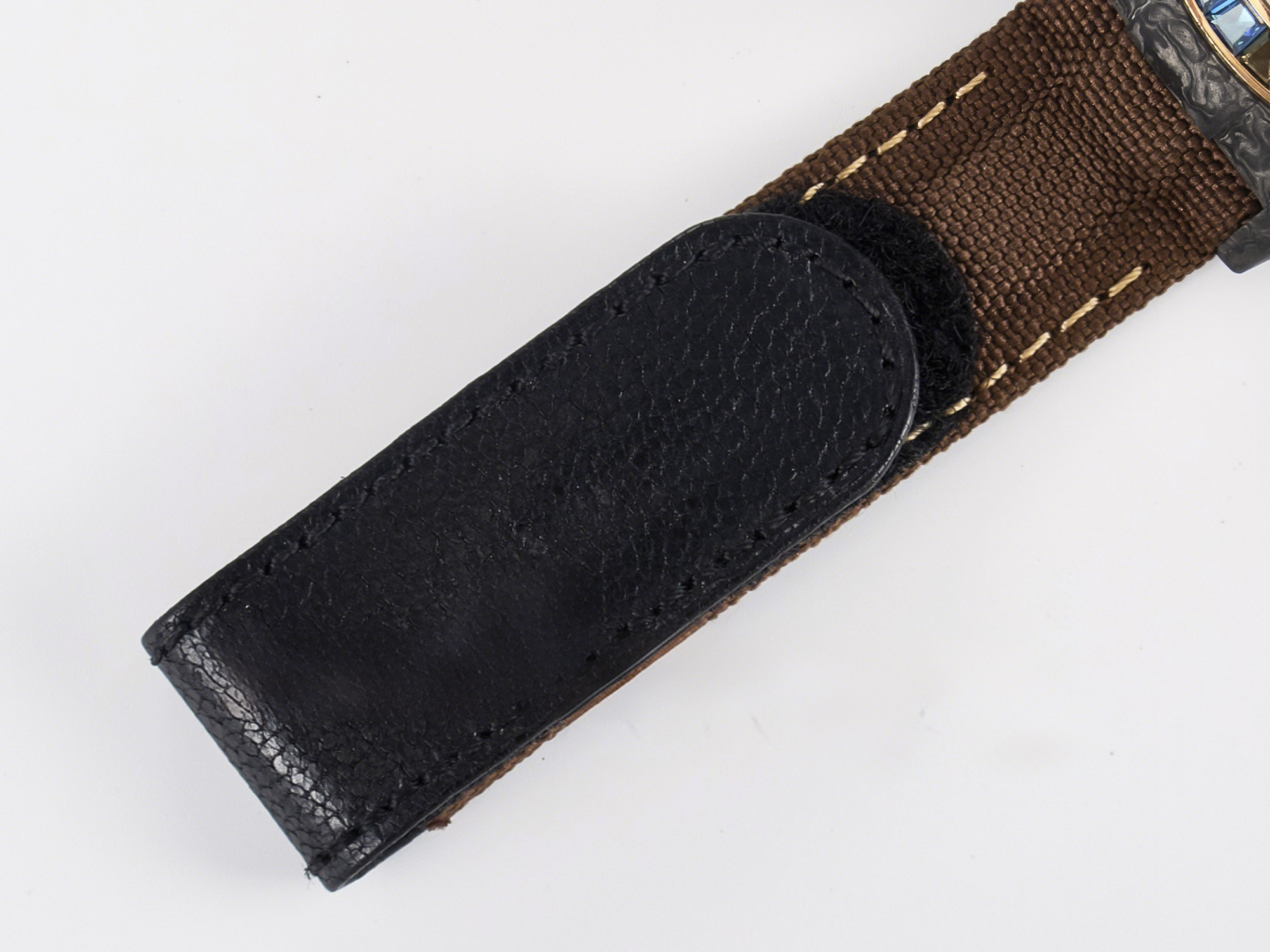 Rolex Daytona DIW Carbon Case DIWF Edition Black Dial Rainbow Diamonds Bezel on Brown Nylon Strap A7750-fasswatch