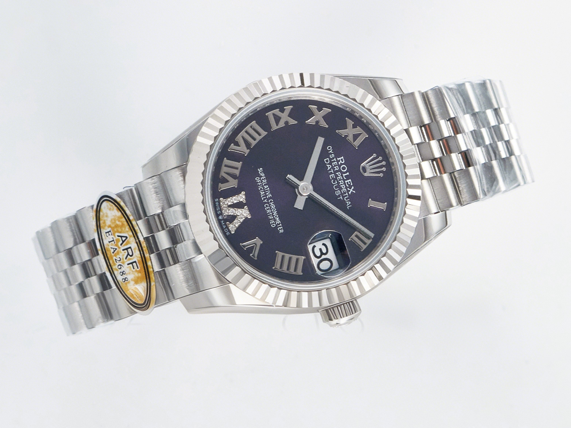 Rolex DateJust 31 278274 ARF 1:1 Best Edition 904L Steel Purple Roman Dial on SS Jubilee Bracelet ETA 2688-fasswatch