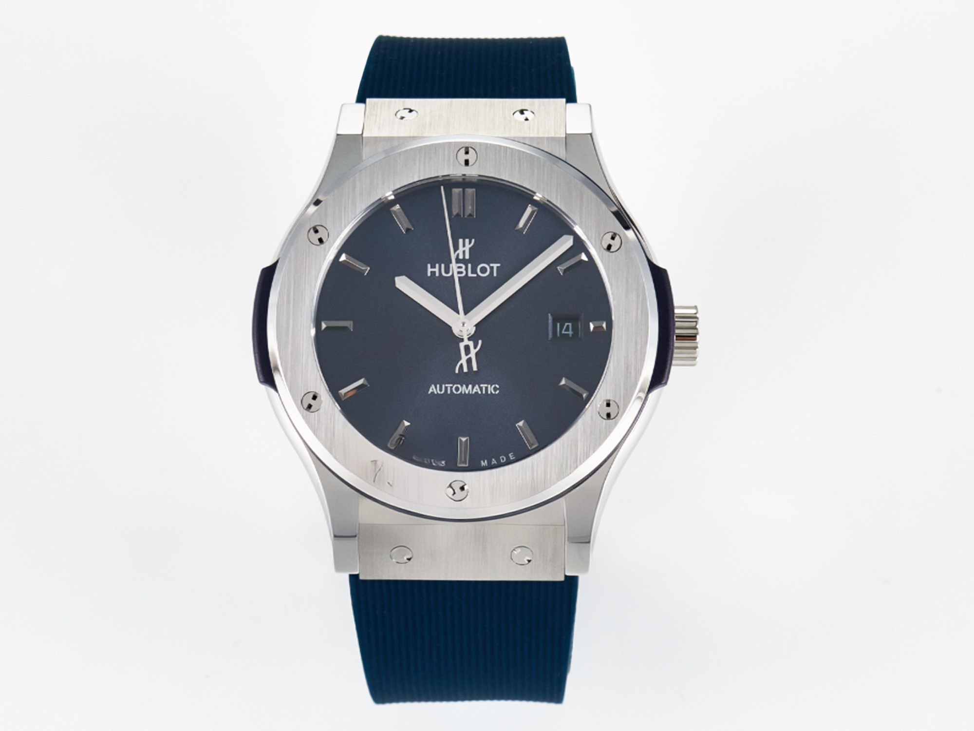 Hublot Classic Fusion Bang 42mm HBF 1:1 Best Edition Blue Dial on Blue Rubber Strap A2892-fasswatch