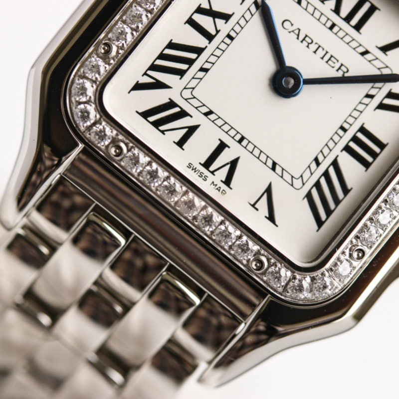 Cartier Panthère De Cartier 27mm White Dial in Steel-fasswatch