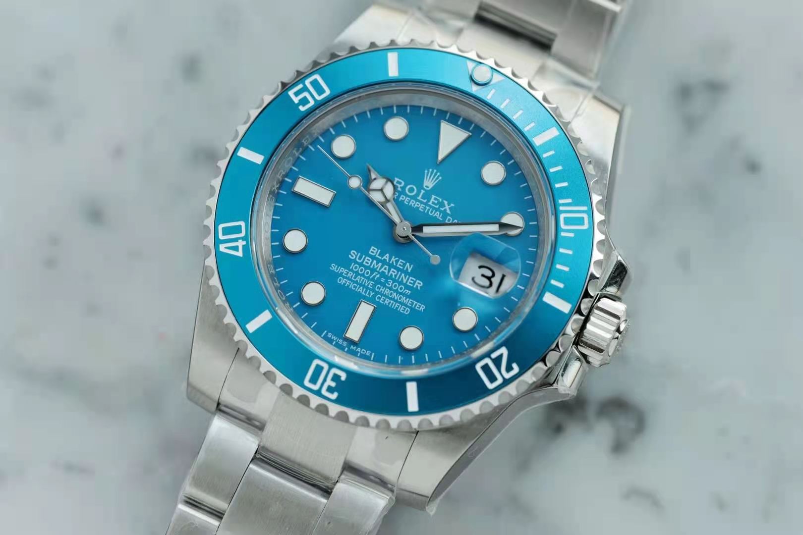 Rolex Blaken Submariner Blue-fasswatch