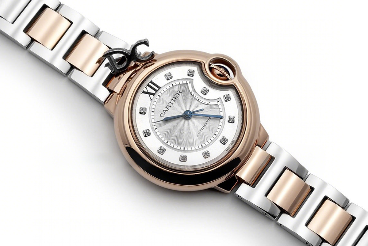 Cartier Ballon Bleu De Cartier 28mm White Dial in Pink Gold/Steel-fasswatch