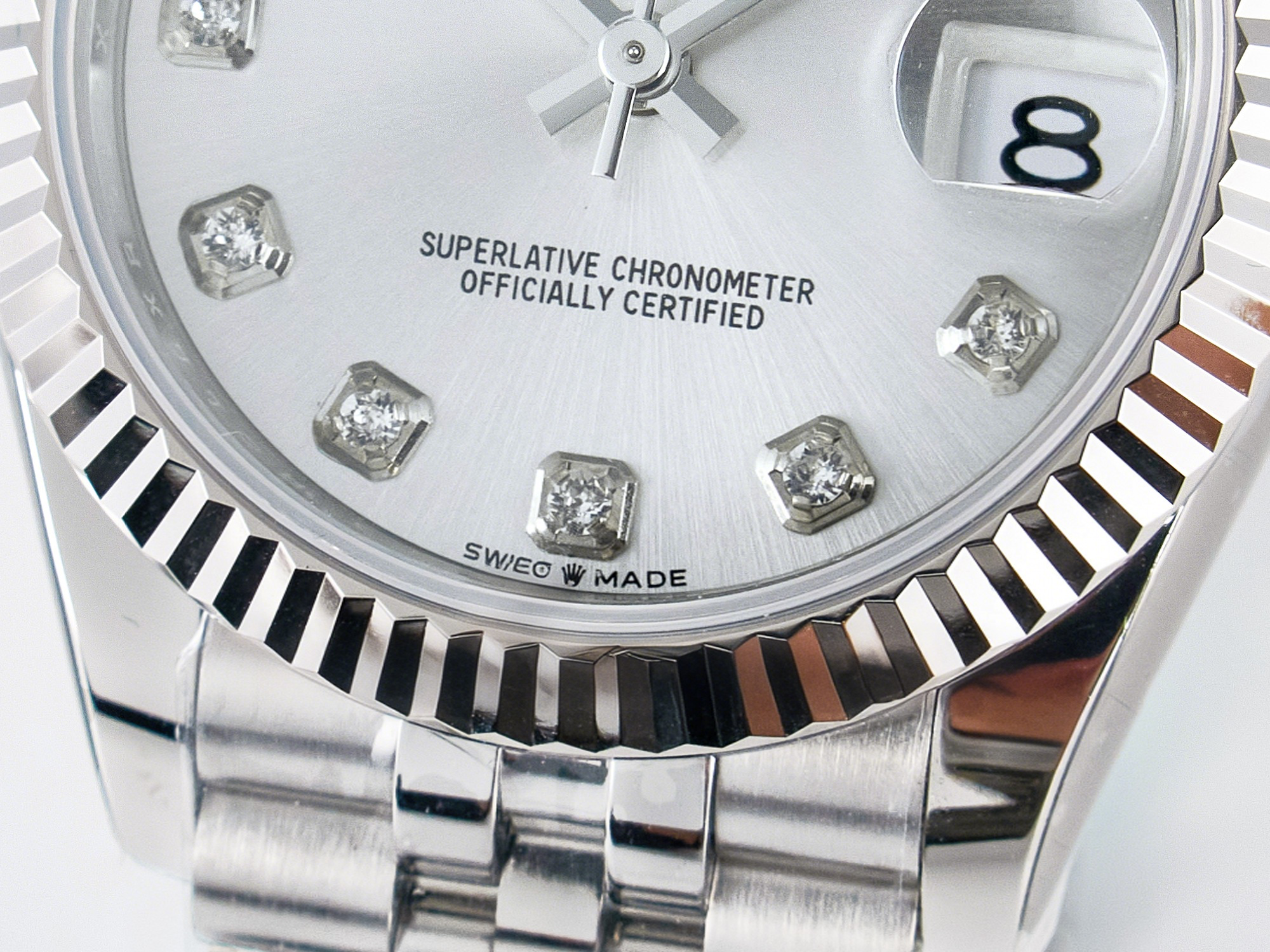Rolex DateJust 31 278274 ARF 1:1 Best Edition 904L Steel Silver Diamonds Dial on SS Jubilee Bracelet ETA 2688-fasswatch