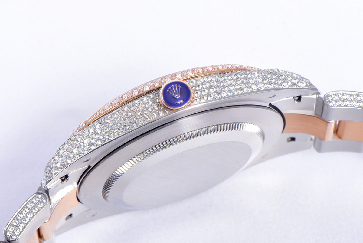 Rolex Datejust 41 126334 Diamond Paved Dial with Stick Markers in Rose Gold-fasswatch