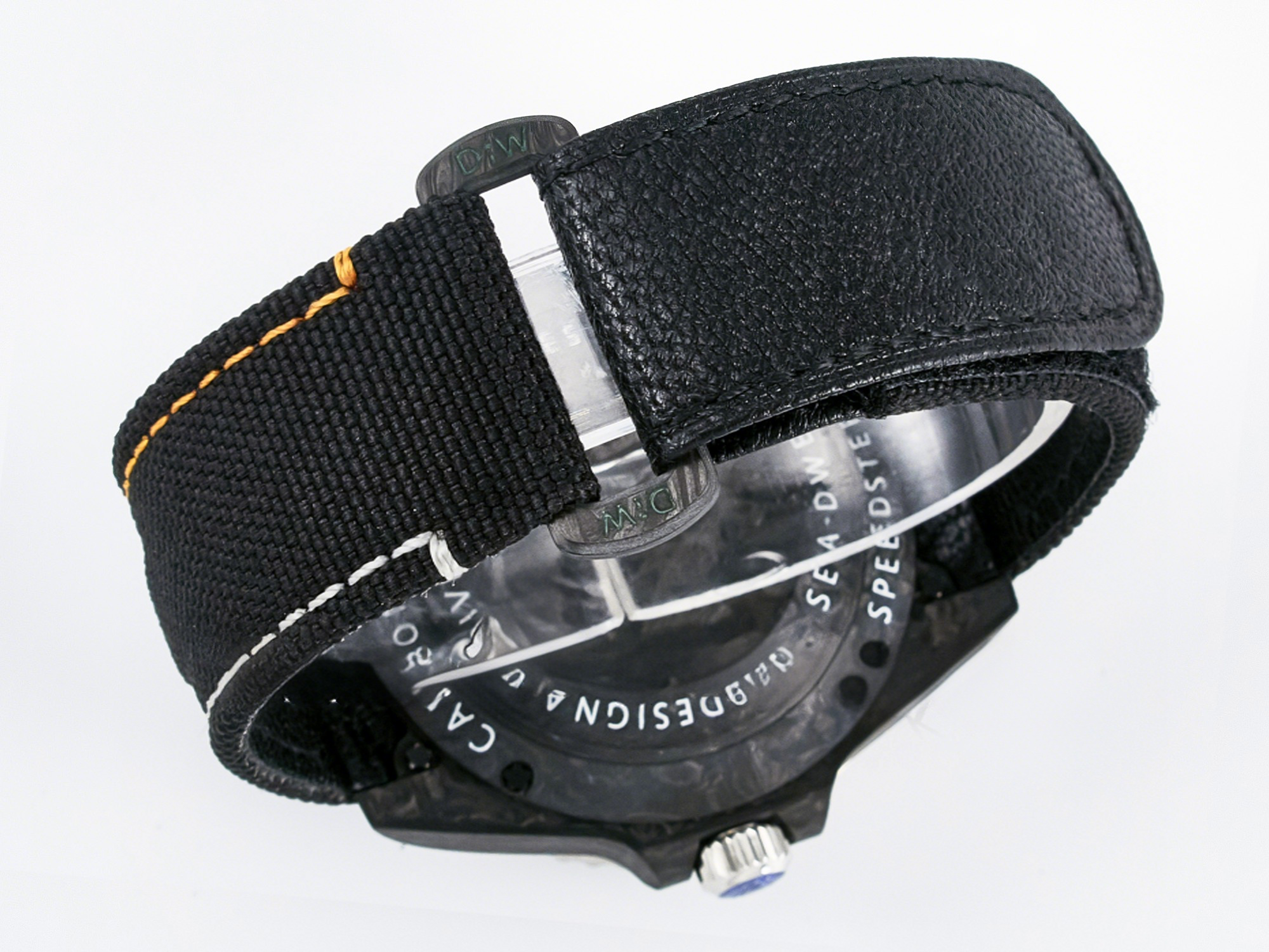 Rolex Sea Dweller 43mm Carbon DIWF Best Edition Graffiti Dial on Black Nylon Strap A2824-fasswatch