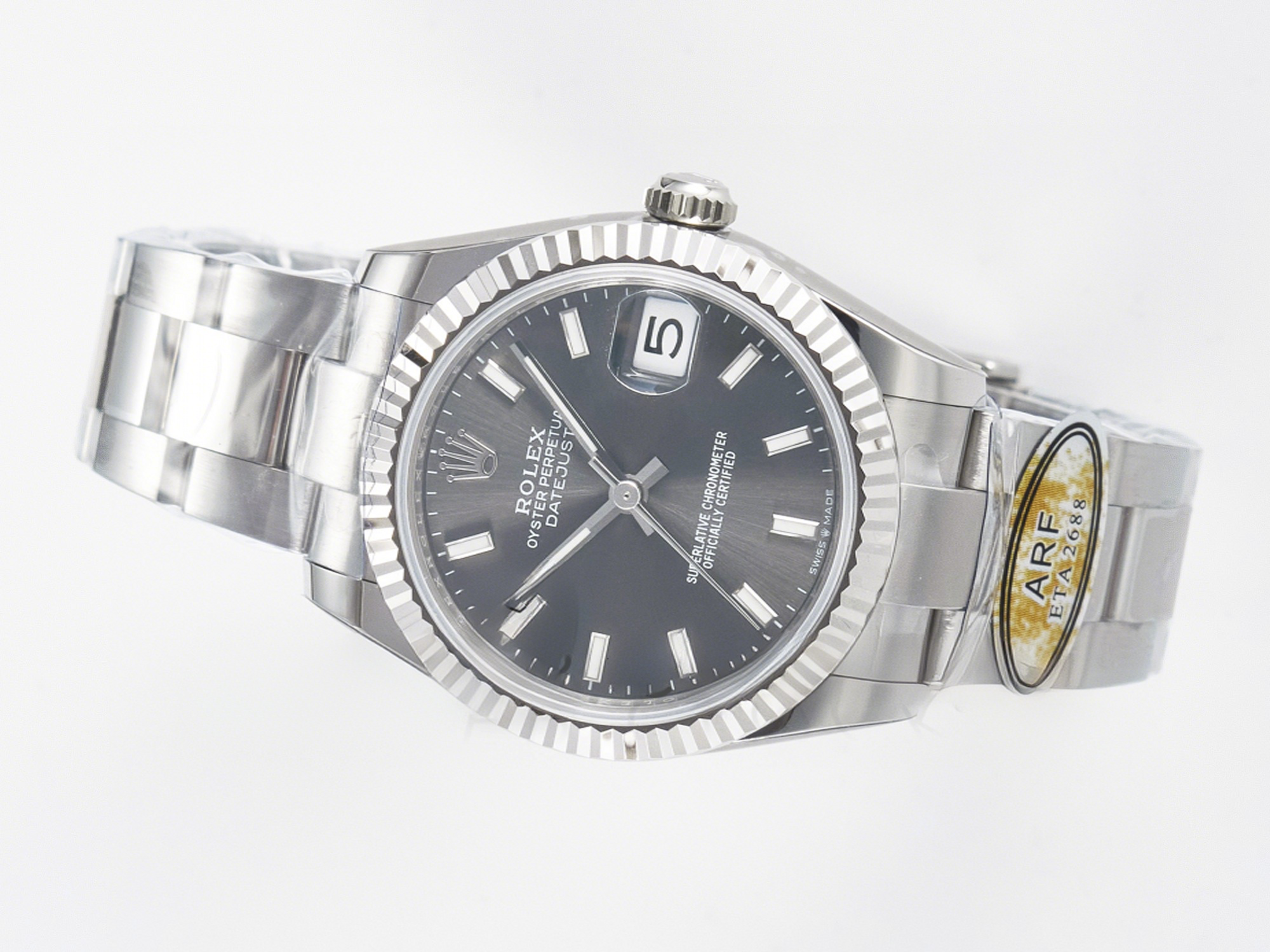 Rolex DateJust 31 278274 ARF 1:1 Best Edition 904L Steel Gray Dial Stick Marker on SS Oyster Bracelet ETA 2688-fasswatch