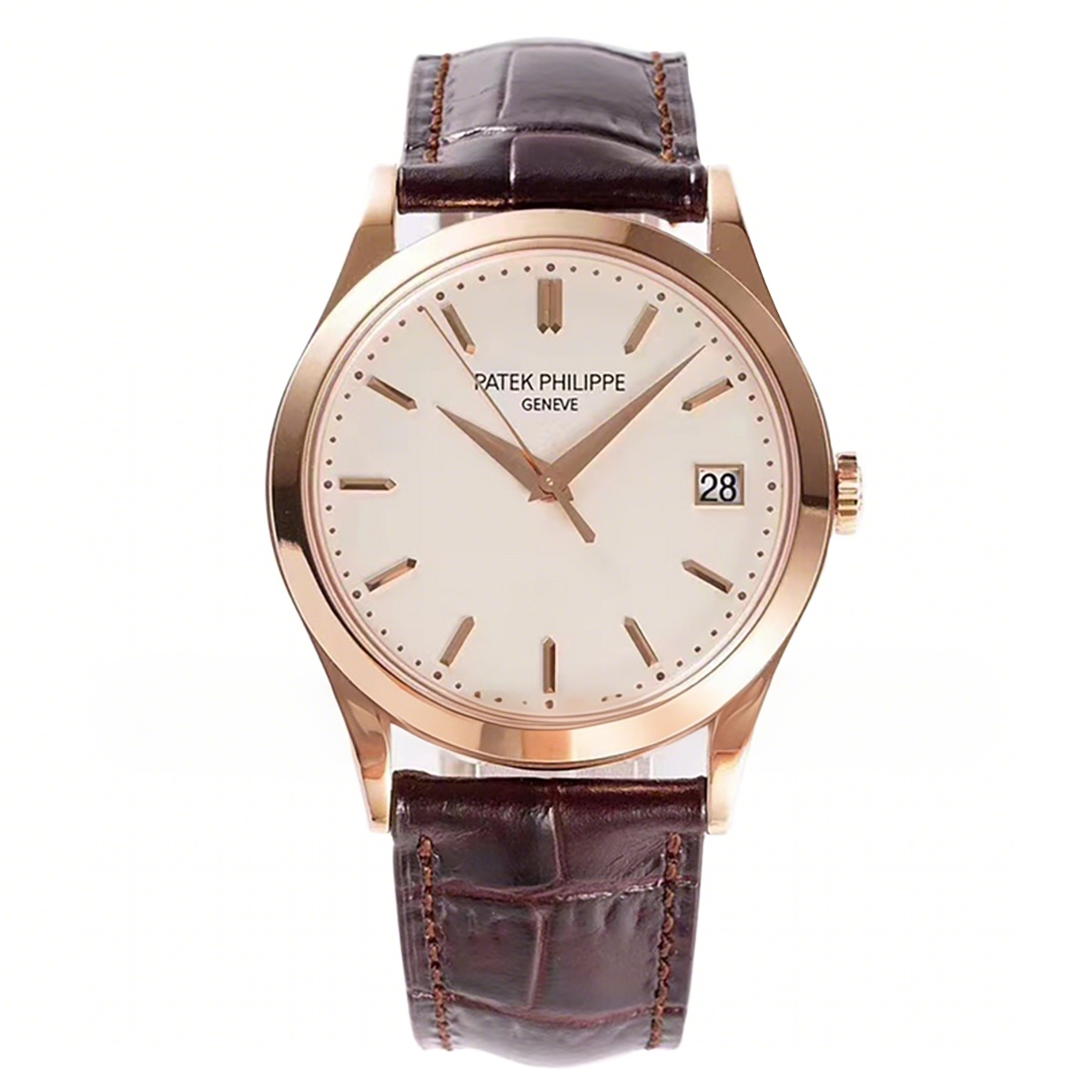 Patek Philippe Calatrava 5296R White Dial in Pink Gold-fasswatch