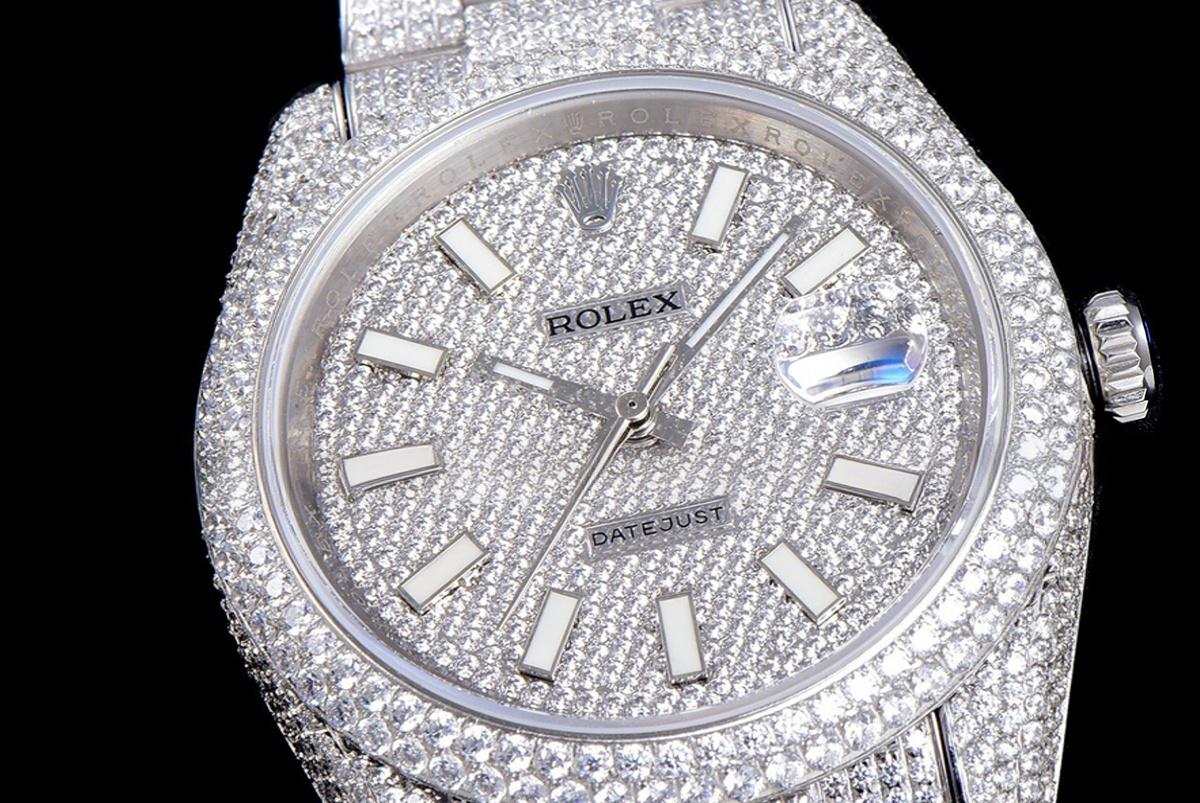 Rolex Datejust 41 126334 Diamond Paved Dial with Stick Markers in Steel-fasswatch