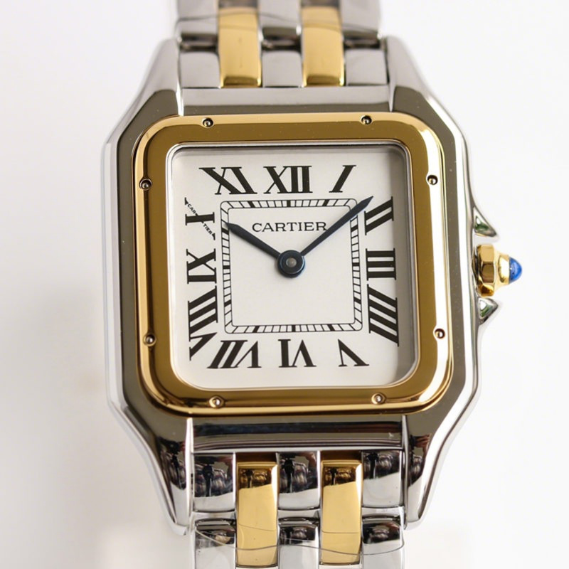 Cartier Panthère De Cartier 27mm White Dial in Steel/Yellow Gold-fasswatch