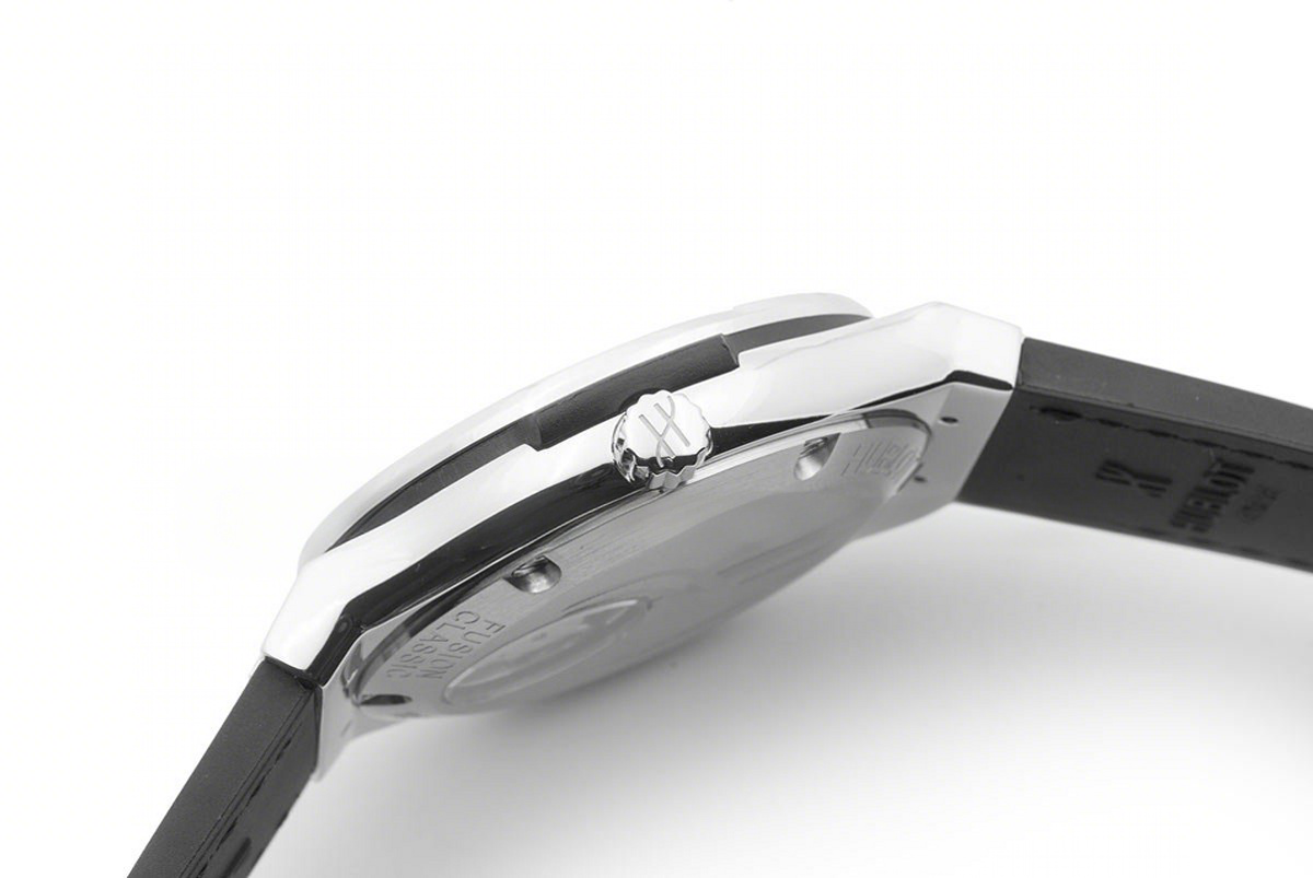 Hublot Classic Fusion Tourbillon 45mm Black Dial in Steel on Black Leather Strap-fasswatch